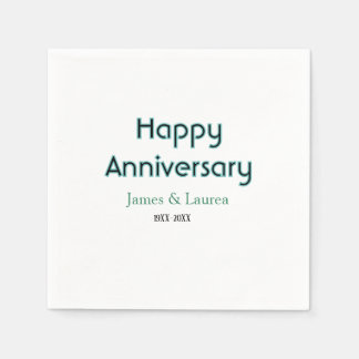 Servilleta De Papel Feliz aniversario boda nombre fecha año simple mi