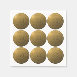 Servilleta De Papel Feliz aniversario de boda dorado