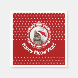 Servilleta De Papel "¡Feliz Año Miau!" Napkin de papel para Navidades 
