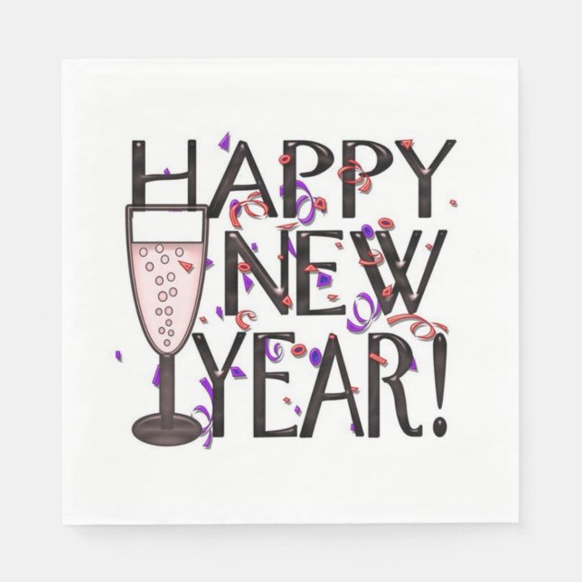 Servilleta De Papel Feliz Año Nuevo (Anverso)