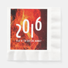 Servilleta De Papel Feliz Año Nuevo 2016, el mono rojo de fuego