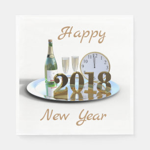 Servilleta De Papel Feliz Año Nuevo 2018