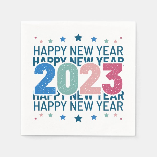 Servilleta De Papel Feliz Año Nuevo 2023 (Anverso)