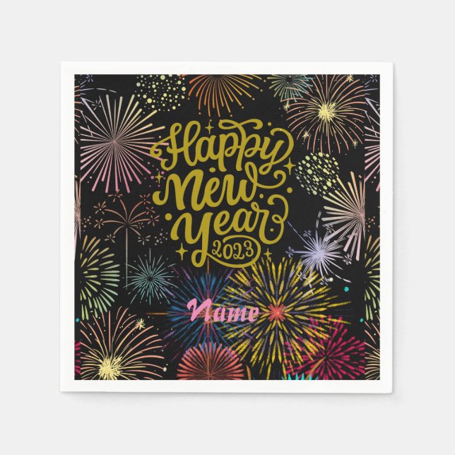 Servilleta De Papel Feliz Año Nuevo 2023 Thunder_Cove (Anverso)