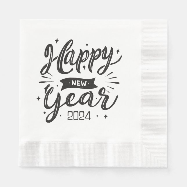 Servilleta De Papel Feliz año nuevo 2024 (Anverso)