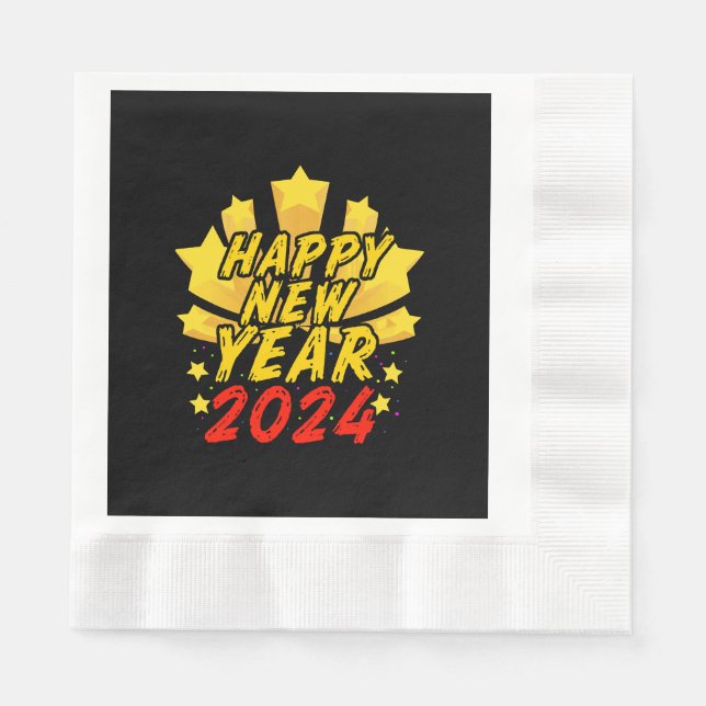 Servilleta De Papel Feliz Año Nuevo 2024  (Anverso)