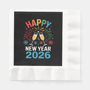 Servilleta De Papel Feliz Año Nuevo 2026 Fiesta Divertida Nochevieja 2