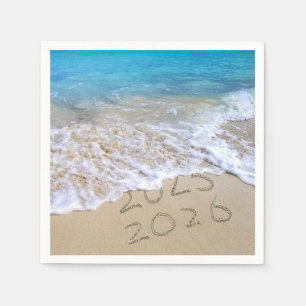 Servilleta De Papel Feliz Año Nuevo 2026 Ocean Beach
