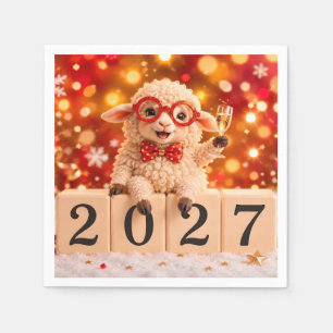 Servilleta De Papel Feliz Año Nuevo 2027 Año de la Cabra