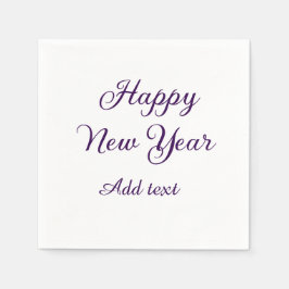 Servilleta De Papel Feliz año nuevo caligrafía morada simple minimalis