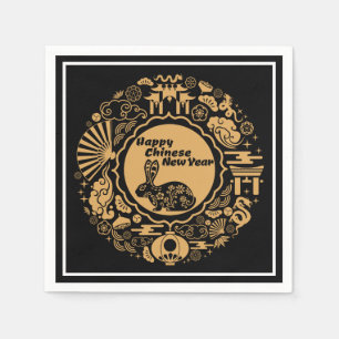 Servilleta De Papel Feliz Año Nuevo Chino del Conejo