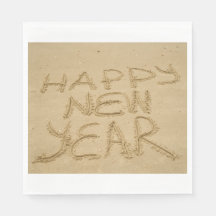 Feliz Año Nuevo en arena