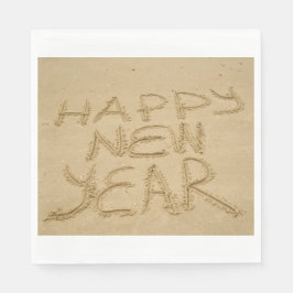 Servilleta De Papel Feliz Año Nuevo en arena