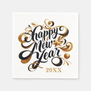 Servilleta De Papel Feliz Año Nuevo fiesta añadir fecha