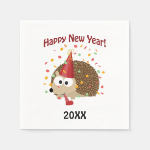 Servilleta De Papel ¡Feliz Año Nuevo! Hedgehog