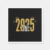 Feliz Año Nuevo - Napkin negro