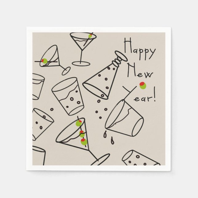 Servilleta De Papel ¡Feliz Año Nuevo! Servilletas de papel (Anverso)
