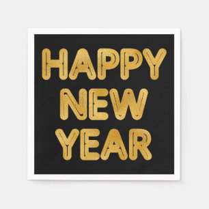 Servilleta De Papel Feliz Año Nuevo tipografía moderna