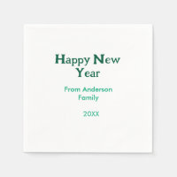 Feliz año nuevo verde agregar nombre de familia añ