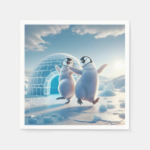 Servilleta De Papel Feliz baile de los pingüinos