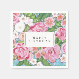 Servilleta De Papel FELIZ BARRIO DE NACIMIENTO Floral Rosa