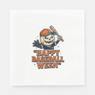 Servilleta De Papel Feliz béisbol Ween Vintage Halloween béisbol Des
