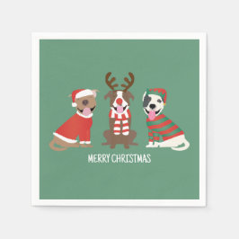 Servilleta De Papel Feliz Bulldog navideño