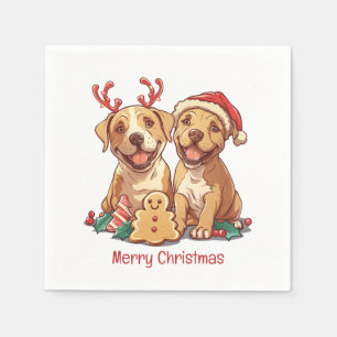 Servilleta De Papel Feliz Bulldog navideño