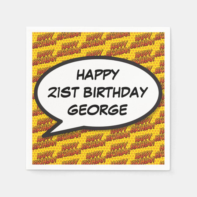 Servilleta De Papel FELIZ BURLA DE DISCURSO DE DIVERSIÓN Personalizada (Anverso)