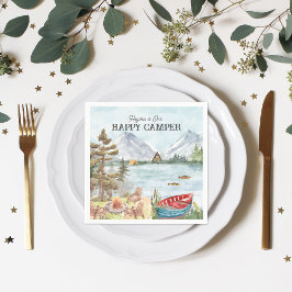 Servilleta De Papel Feliz Camper | Fiesta de cumpleaños de camping