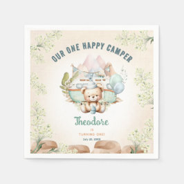 Servilleta De Papel Feliz Camper Summer 1er cumpleaños Papel de niño