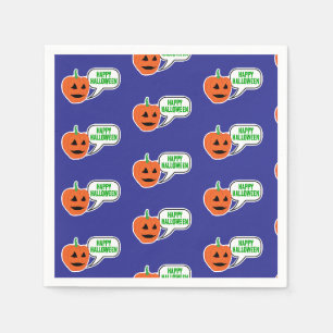Servilleta De Papel Feliz cara de calabaza de Halloween