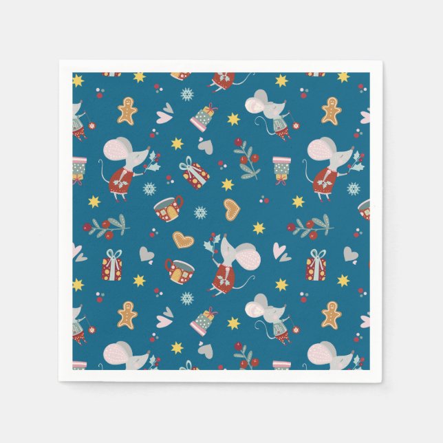 Servilleta De Papel Feliz Christmouse (Anverso)