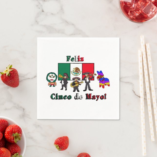 Servilleta De Papel ¡Feliz Cinco de Mayo! Ilustracion Personalizado de (In situ)