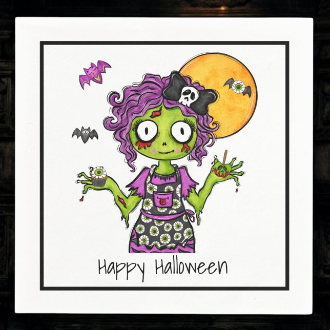 Servilleta De Papel Feliz cóctel Zombie de Halloween (Subido por el creador)