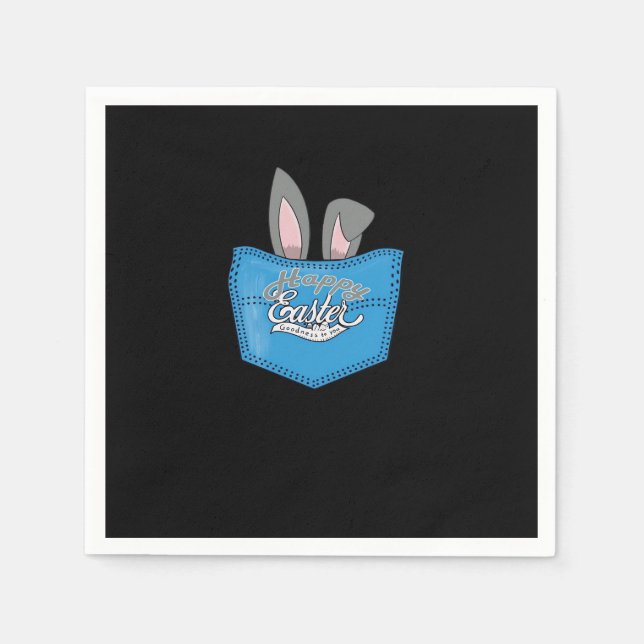 Servilleta De Papel Feliz Conejo de Peeking Pop de Pascua (Anverso)