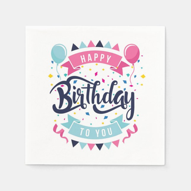 Servilleta De Papel Feliz cumpleaños (Anverso)