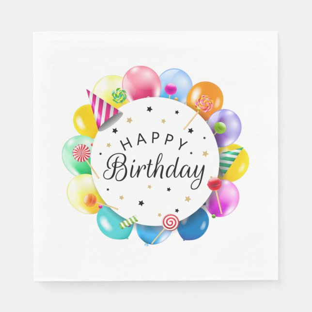 Servilleta De Papel Feliz cumpleaños (Anverso)