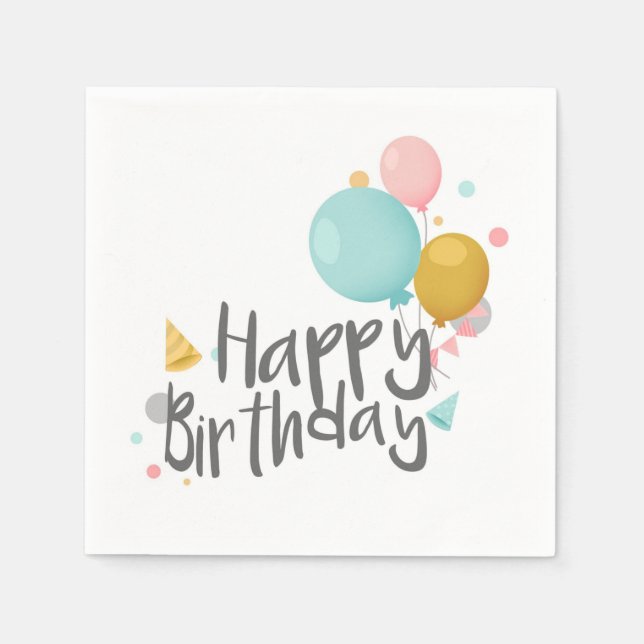 Servilleta De Papel Feliz cumpleaños (Anverso)