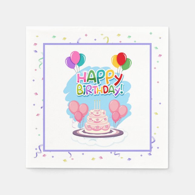 Servilleta De Papel Feliz cumpleaños (Anverso)