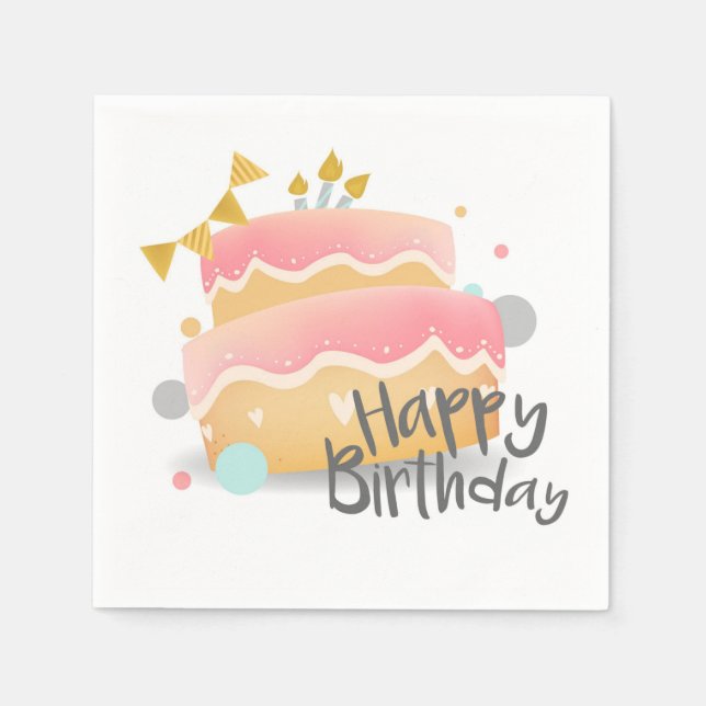 Servilleta De Papel Feliz cumpleaños (Anverso)