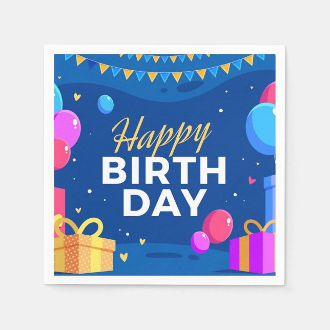 Servilleta De Papel Feliz cumpleaños (Anverso)