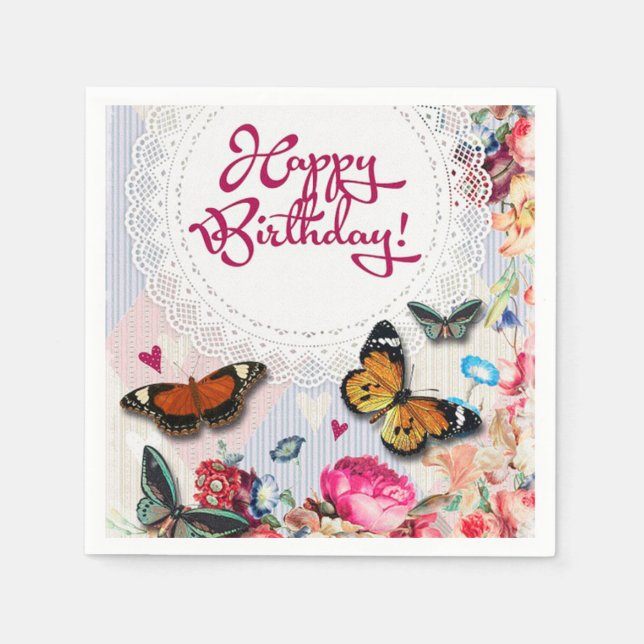 Servilleta De Papel Feliz cumpleaños (Anverso)