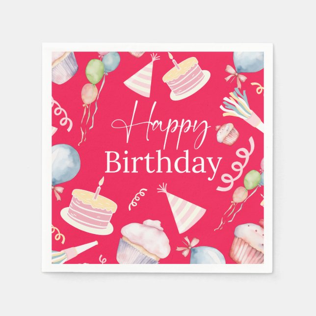 Servilleta De Papel Feliz cumpleaños (Anverso)