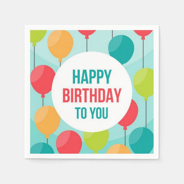 Servilleta De Papel Feliz cumpleaños (Anverso)