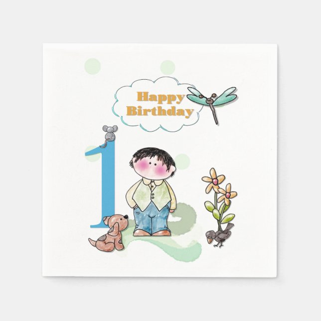 Servilleta De Papel Feliz cumpleaños (Anverso)