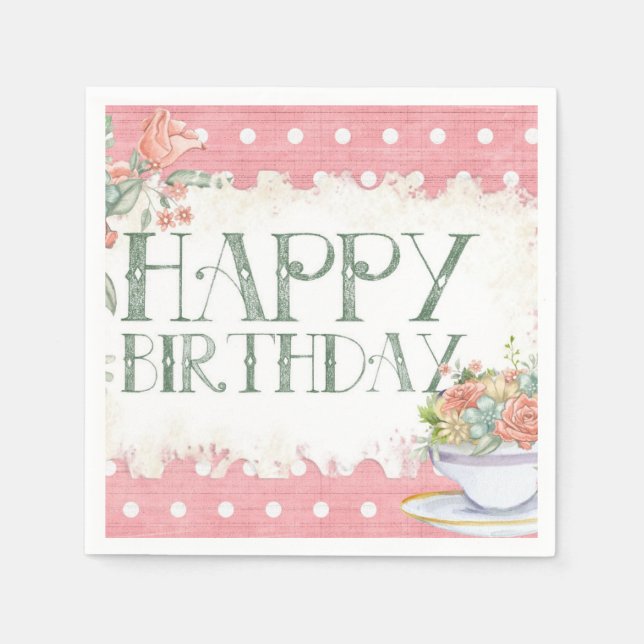 Servilleta De Papel Feliz cumpleaños (Anverso)