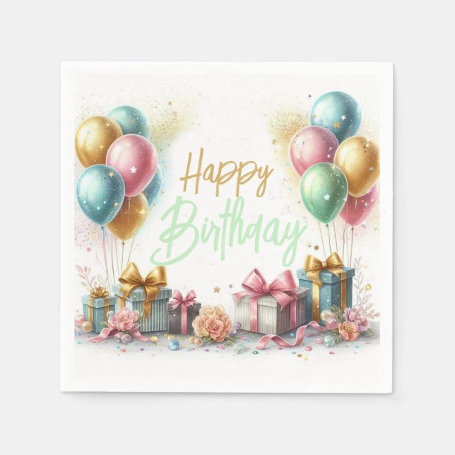 Servilleta De Papel Feliz cumpleaños (Anverso)