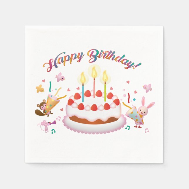 Servilleta De Papel Feliz cumpleaños (Anverso)