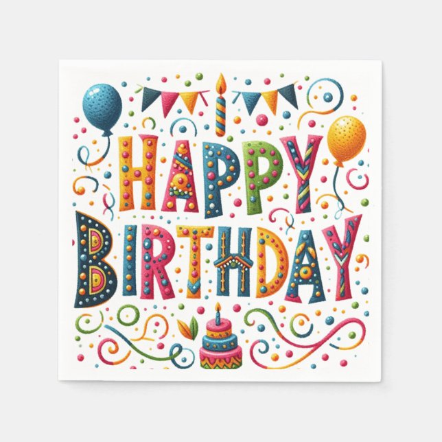 Servilleta De Papel Feliz cumpleaños (Anverso)